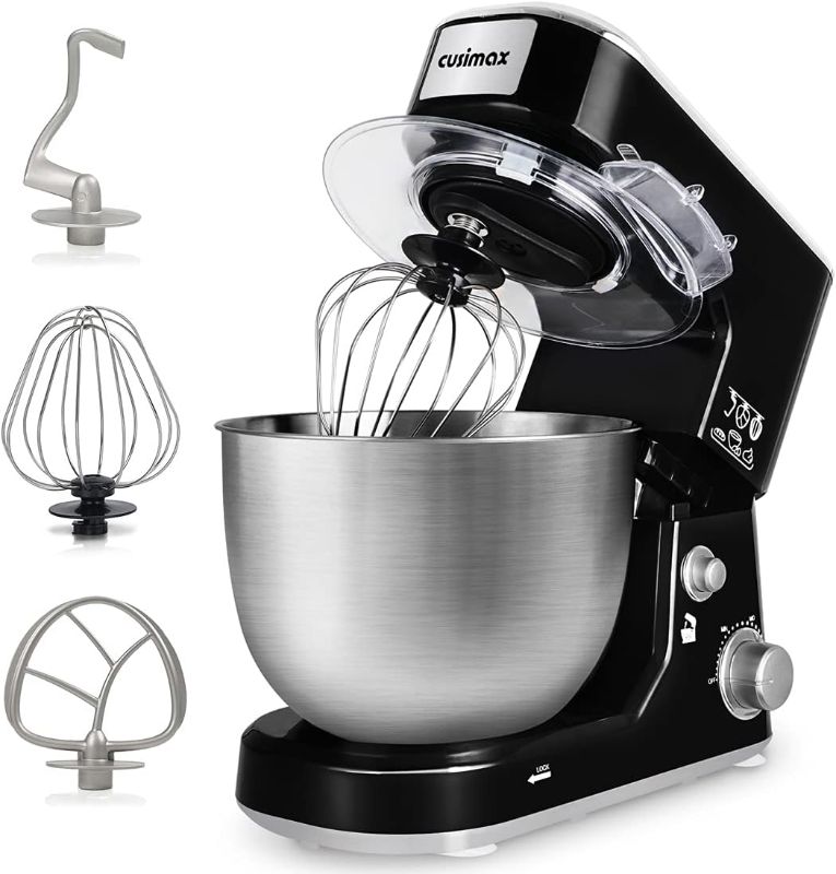 Photo 1 of Stand Mixer, CUSIMAX Dough Mixer Tilt-Head Electric Mixer with 5-Quart Stainless Steel Bowl, Dough Hook, Mixing Beater and Whisk, Splash Guard