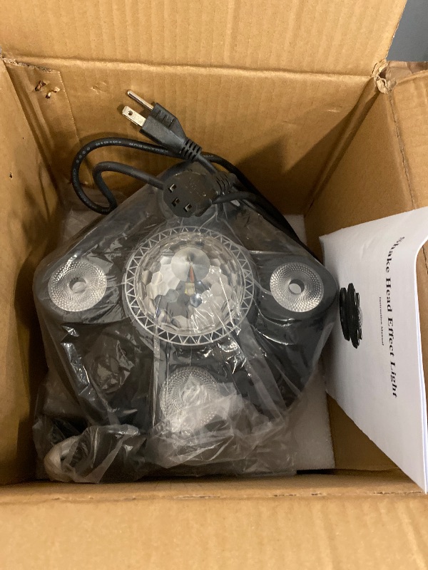 Photo 1 of DJ Strobe Party Lights,RGBW 3in1 LEDs Disco Ball Lights Rotatable 540° Rave Light Room Party Lighting Indoor Professional Sound Activated DMX Stage Light for Parties Club Home Bar Birthday KTV