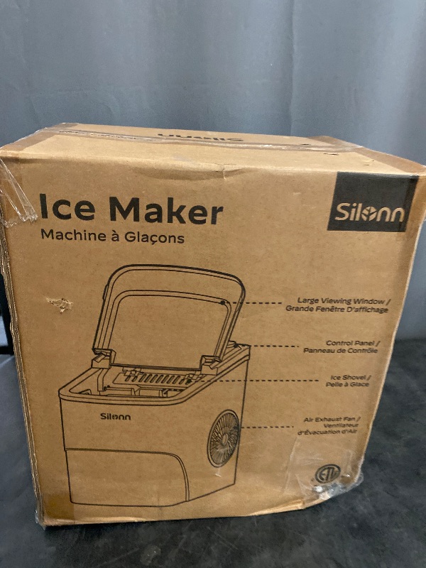 Photo 3 of Silonn Ice Maker Countertop, 9 Cubes Ready in 6 Mins, 26lbs in 24Hrs, Self-Cleaning Ice Machine with Ice Scoop and Basket, 2 Sizes of Bullet Ice for Home Kitchen Office Bar Party