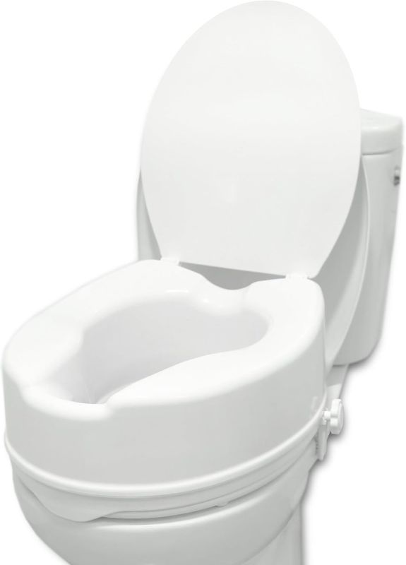 Photo 1 of Raised Toilet Seat for Seniors 6 inch (Fits Round and Elongated up to 15"), Lid, Handicap Riser