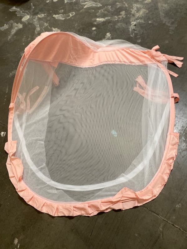 Photo 1 of Crib Tent - Crib Net to Keep Baby in - Baby Crib Tent to Keep Baby from Climbing Out, Durable Breathable Pop Up Baby Crib Tent, Safety Net, Canopy Netting Cover (Pink, Lager)