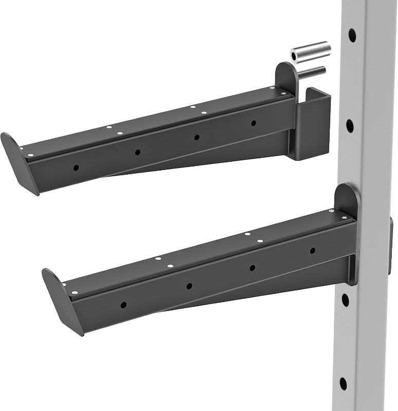 Photo 1 of Kipika Safety Spotter Arms for Power Racks with 5/8" or 1" Holes - Heavy Duty Barbell Safety Catches with Rubber Pad - Adjustable and Easy to Install - Set of 2