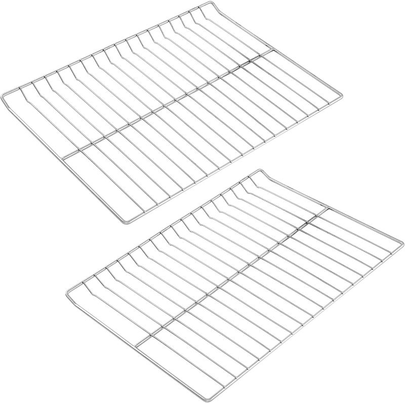 Photo 1 of 2Pcs WB48T10095 Oven Rack Replacement Parts for GE Stove Oven Parts WB48K5019 Oven Shelf for GE Range Oven Parts 23 3/4" x 17 3/8" GE Hotpoint Oven Wire Rack 304 Stainless Steel Rack-Flat