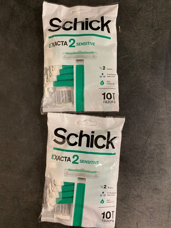Photo 1 of Schick Exacta2 Sensitive Skin Disposable Mens Shaver 20 Count (10 Count x 2Pack) 2023 New Verson