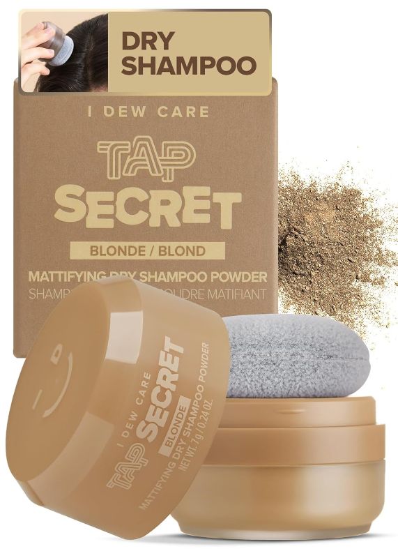 Photo 1 of I DEW CARE Biotin Clarifying Dry Shampoo - Tap Secret Blonde | Strengthening & Volumizing, Powder Type, Refillable, Travel size, Non-aerosol, Brunette, Korean Ginseng, 0.26 Oz
