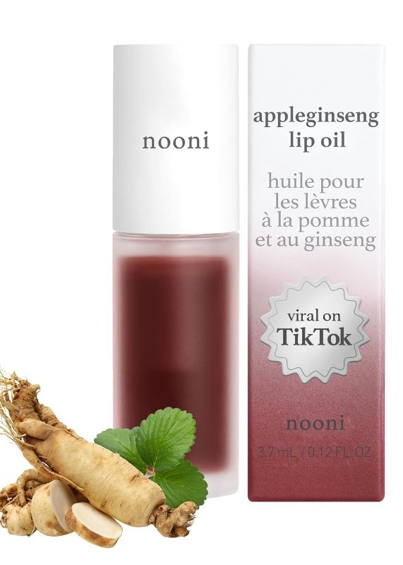 Photo 1 of Korean Vegan Lip Oil - Appleginseng | Lip Stain, Gift, Long-Lasting, Moisturizing, Plumping, Revitalizing for Dry Lips, Waterproof, No Peel Off, Korean Lip Tint 0.12 Fl Oz