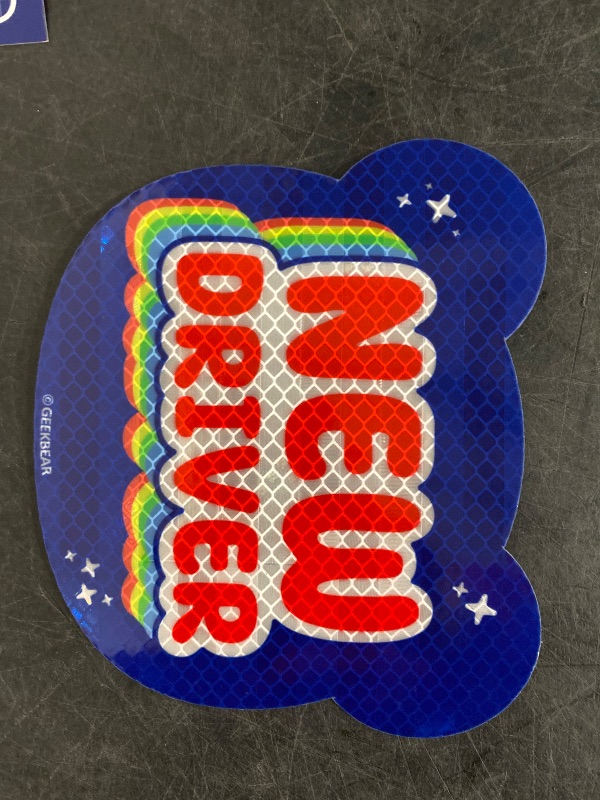 Photo 1 of GEEKBEAR [Signature] New Driver Magnet for Car - Signature Line - Bear Shape 5.6 x 4.7 in (1, Yellow)