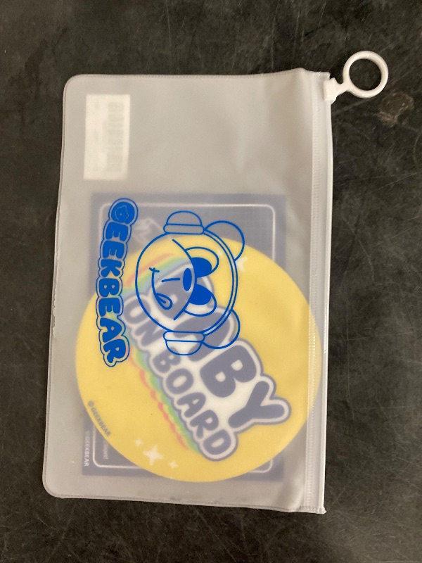 Photo 1 of GEEKBEAR [Signature] Baby on Board Car Magnet - Rainbow Line - Circle 5.3 x 5.3 in (1, Yellow)