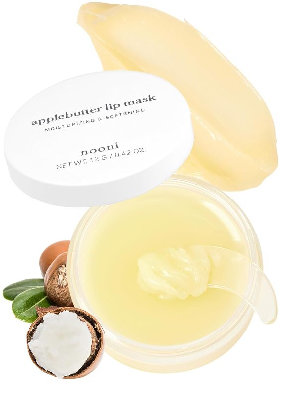 Photo 1 of NOONI Vegan Butter Melting Balm - Applebutter Lip Sleeping Mask | Shea Butter, Vitamins, Nourishing Treatment for Dry Lips, Soothing, Overnight Moisturizer, Softening, Hydrating, 0.42 Oz