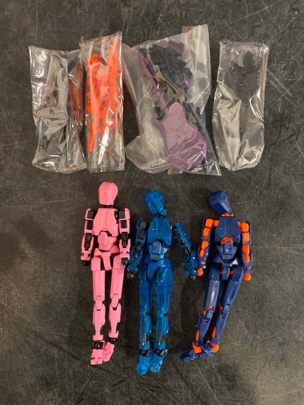 Photo 1 of 3PCS T13 Action Figures Set Lucky 13 Action Figure Multi-Jointed Movable Toy for Kids(DIY White-red-Orange Blue-Blue)