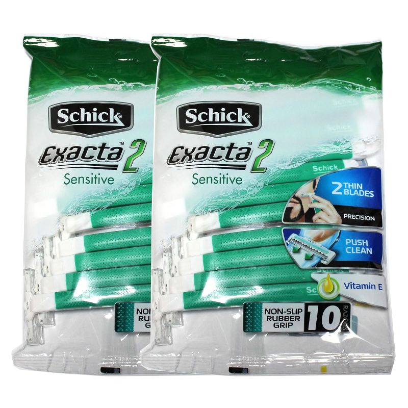 Photo 1 of 2 CT. Schick Exacta2 Sensitive Disposable Razor, 10 Count(Pack of 2)