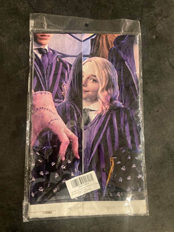 Photo 1 of 2pcs Wednesday Addams Tablecloth Table Cover, for Wednesday Addams Theme Birthday Party Supplies Decorations