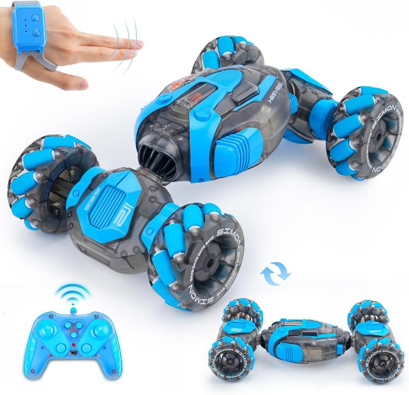 Photo 1 of Gesture Sensing RC Stunt Car for Boys, Remote Control Toys for Kids Age 5-7, 6-8, 9 10 11 12+ Years Old Birthday Gifts, 2.4GHz Hand Controlled RC Drift Car with Light & Music, Double-Sided Driving