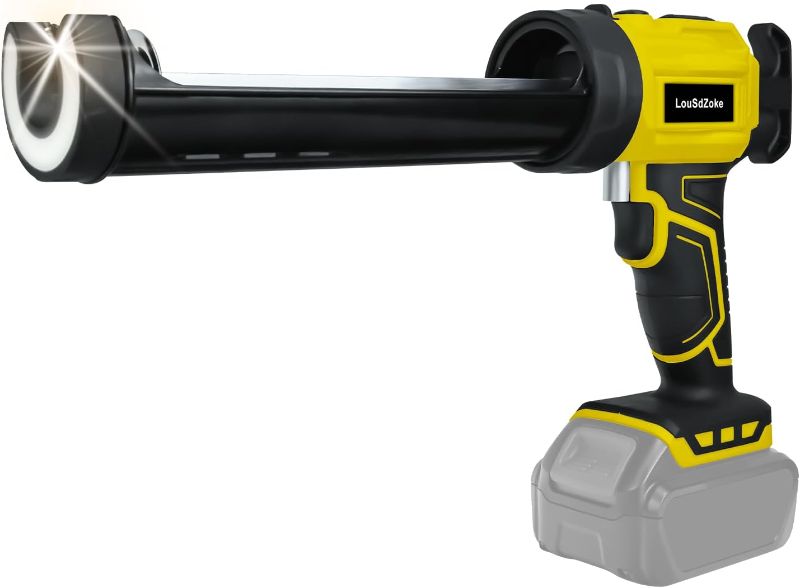 Photo 1 of Cordless Caulking Gun for DeWalt 20V Max Battery, 10 Oz/300ml Electric Silicone Gun,with LED Light,4 Adjustable Speed for Filling, Sealing, Repair