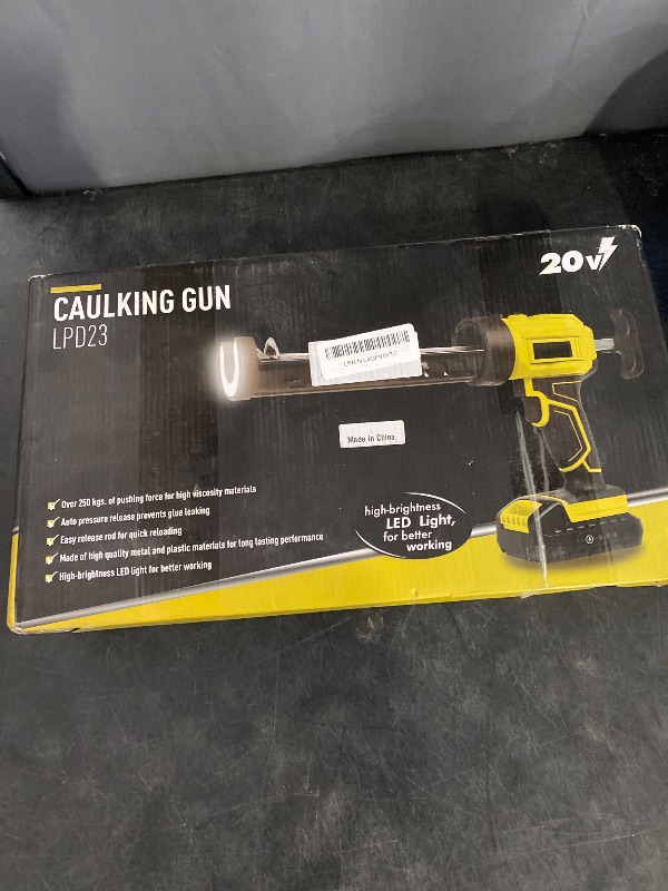 Photo 1 of Cordless Caulking Gun for DeWalt 20V Max Battery, 10 Oz/300ml Electric Silicone Gun,with LED Light,4 Adjustable Speed for Filling, Sealing, Repair