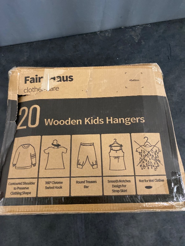 Photo 1 of Kids Hangers 20 Pack 12.8 Inch, Natural Wooden Baby Hangers for Closet, Anti-Rust 360° Swivel Hook, Notches & Smooth Finish, Durable and Strong Childrens Hangers for Clothes