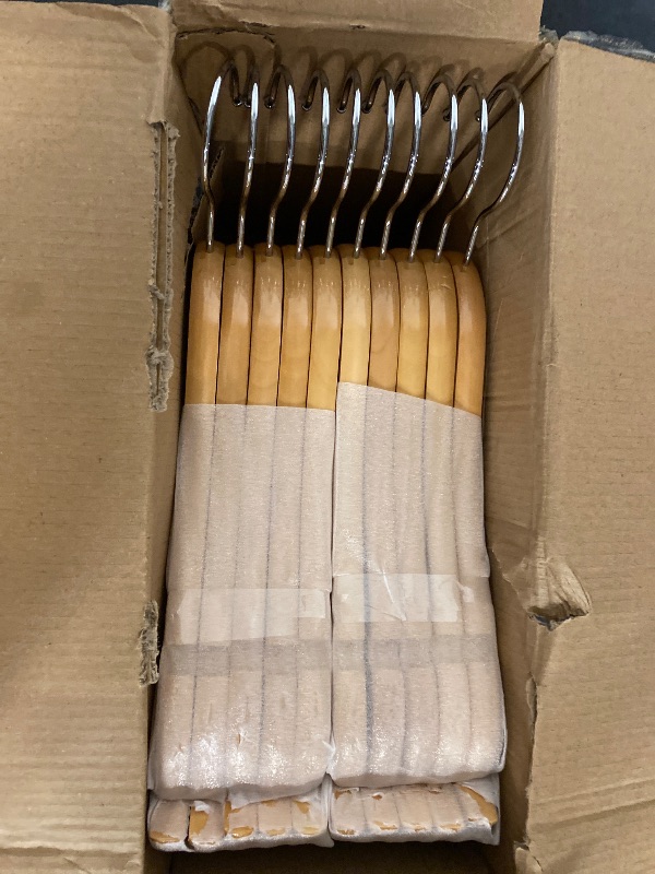 Photo 1 of Kids Hangers 20 Pack 12.8 Inch, Natural Wooden Baby Hangers for Closet, Anti-Rust 360° Swivel Hook, Notches & Smooth Finish, Durable and Strong Childrens Hangers for Clothes