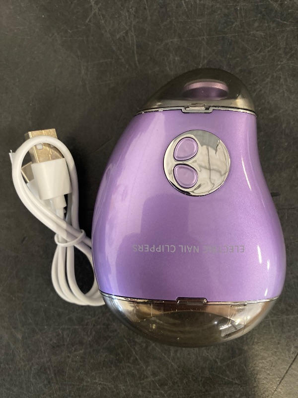 Photo 1 of Mango-Shaped Electric Clipper and Grinder 2-in-1 Double Head Electric Nail Clipper Charging Nail Sharpener (Purple)