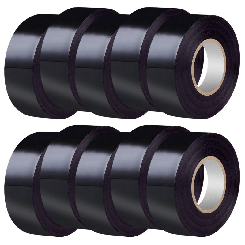 Photo 1 of Black Electrical Tape 10 Pack, 3/4In x 60 Feet, Flame Retardant,Waterproof,Strong Adhesive, Durable, Easy-Wrap,High Temp Electrical Tape Electric Super Vinyl