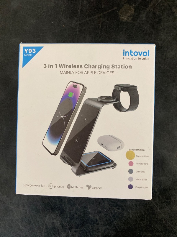 Photo 1 of Wireless Charger, 3 in 1 Wireless Charging Station, Charging Stand for i-Phone 16/15/14/13/12, Wireless Charging Station for Apple, Charging Stand for Apple Watch Series, Air-Pods (Black)