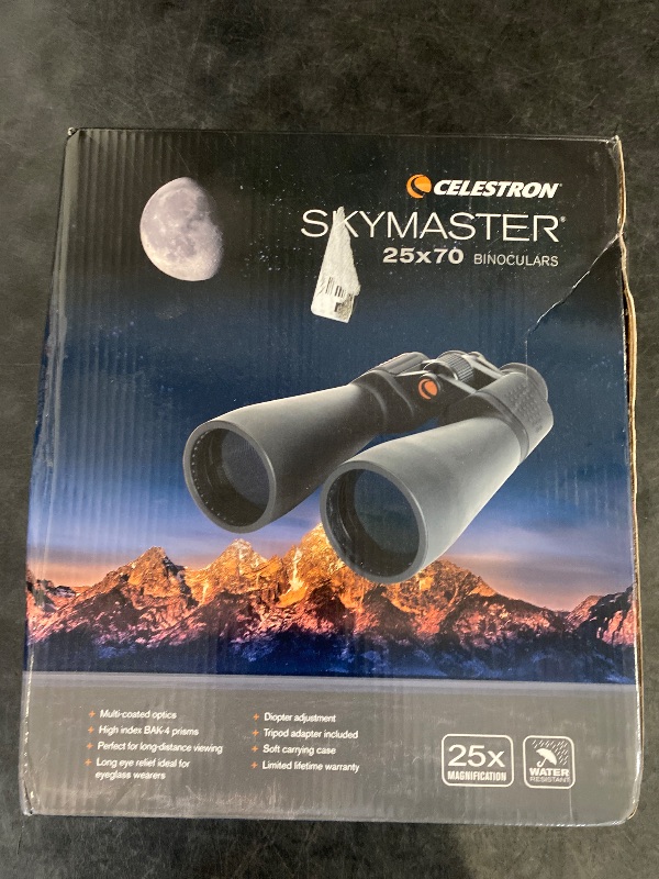 Photo 1 of Celestron SkyMaster 25x70 Binoculars – Powerful Binoculars for Detailed Long-Distance Viewing and Binocular Astronomy – Multi-Coated Optics – Tripod Adapter & Carrying Case