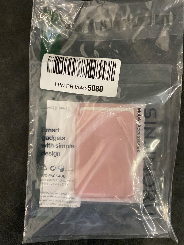 Photo 1 of Sinjimoru Magnetic Card Wallet, Premium Vegan Leather Phone Wallet for MagSafe 3-Card Holder Compatible with iPhone 16 Plus Pro Max 15 14 13 12 Series. M-Viica Pink Sand