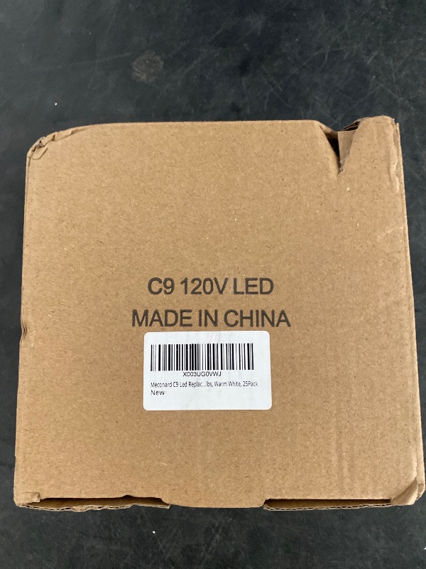 Photo 1 of Meconard C9 Led Replacement Christmas Light Bulbs, C9 Shatterproof Led Bulbs for Christmas Indoor Outdoor String Lights,E17 Intermediate Base, Commercial Grade Holiday Bulbs, Warm White, 25Pack