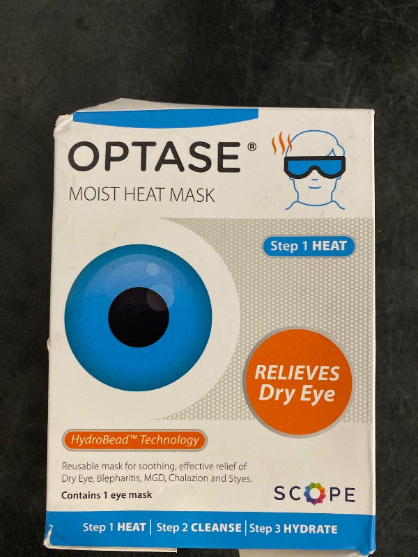 Photo 1 of Optase Moist Heat Mask – Heated Eye Mask for Dry Eyes With HydroBead Technology – Washable, Microwaveable Compress – Holds Heat for 10 Minutes