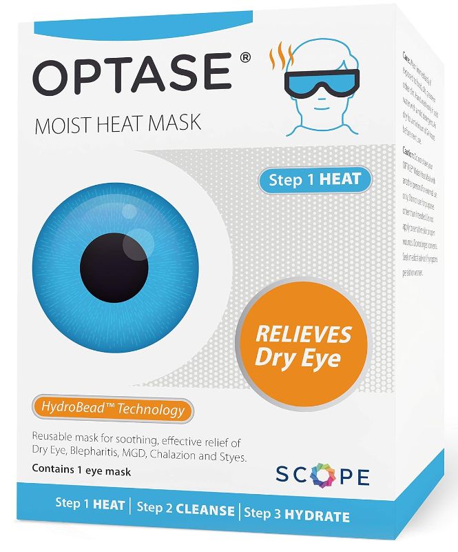 Photo 1 of Optase Moist Heat Mask – Heated Eye Mask for Dry Eyes With HydroBead Technology – Washable, Microwaveable Compress – Holds Heat for 10 Minutes