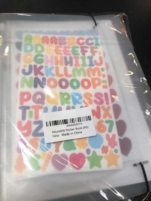 Photo 2 of Reusable Sticker Book 80 Sheets,Sticker Collecting Book with Pocket,Reusable Sticker Album, Sticker Collecting Album with Tweezer & Spatula & Heart Sticker Label & Letter Stickers Label,A5