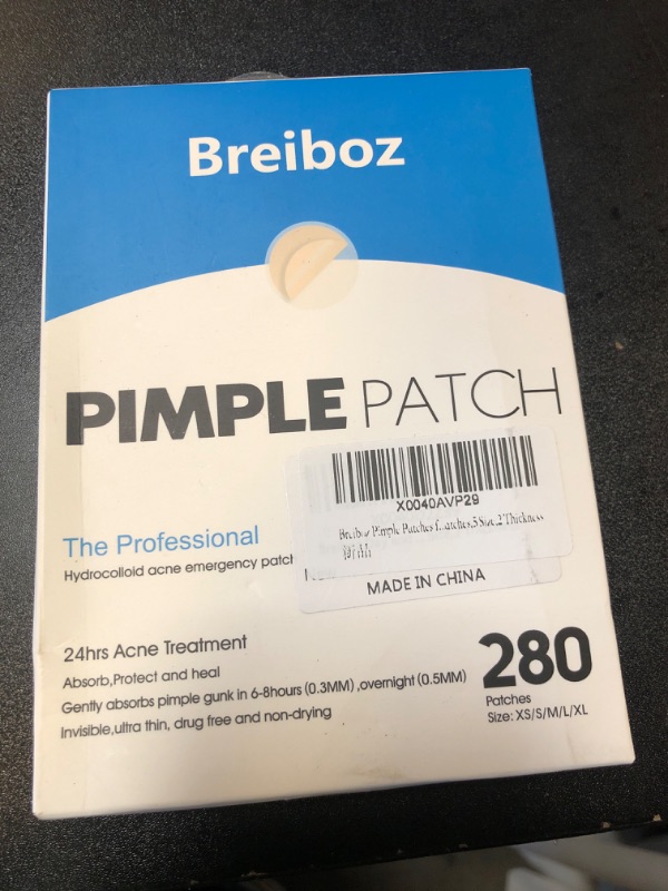 Photo 1 of Breiboz Pimple Patches for Face, Hydrocolloid Acne Patches, Zit Patches for Day and Night Invisible with Tea Tree, Salicylic Acid & Cica Oil-280 Patches,5 Size,2 Thickness