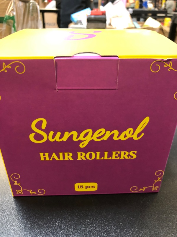 Photo 2 of Sungenol 3 Sizes Hair Roller Set with 18 Pieces - Heatless Self-Grip Rollers, Hair Clips, Comb for DIY Salon Hairstyles