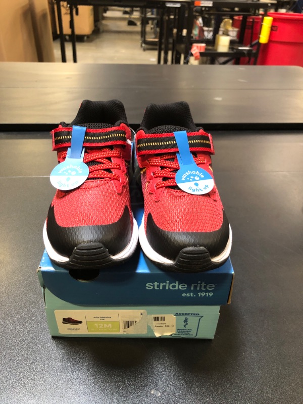 Photo 1 of STRIDE  RITE WASHABLE LIGHT UP SNEAKERS, RED, SIZE 12 