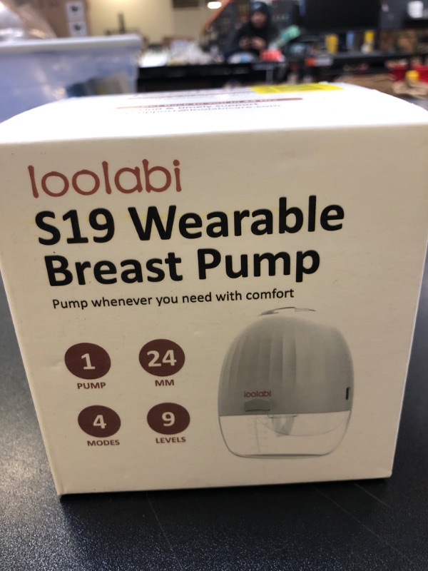 Photo 2 of Wearable Breast Pump 24mm, loolabi ?1/3 Slimmer, Milk Container with Lid? 4 Modes 9 Levels Portable Electric Breast Pump with 16/18/ 20/22 mm Flange, Bra Buckle, Storage Bag for On-The-Go 1 Pack