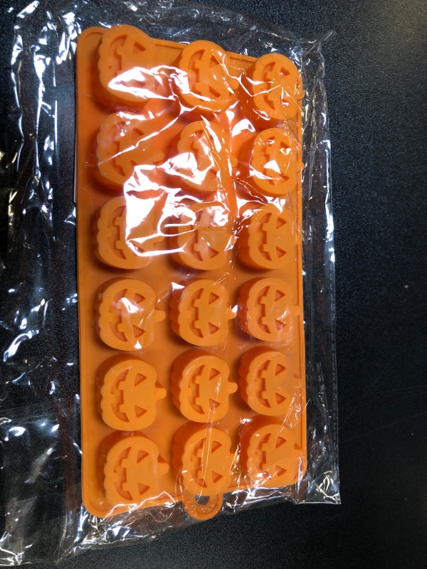 Photo 2 of Fun & Festive Halloween Pumpkin Molds Silicone - 18 Mini Pumpkin-Shaped Cavities Tray, 1.2" each - BPA-Free, Perfect for Fall Baking, Candy, Gummy, Jello Shots & Ice Cubes