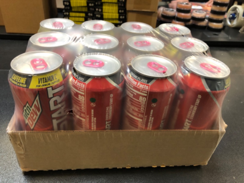 Photo 2 of Mountain Dew Kickstart Strawberry Start-Up (16 Ounce Cans, Pack of 12)EXP. 11/26/2024