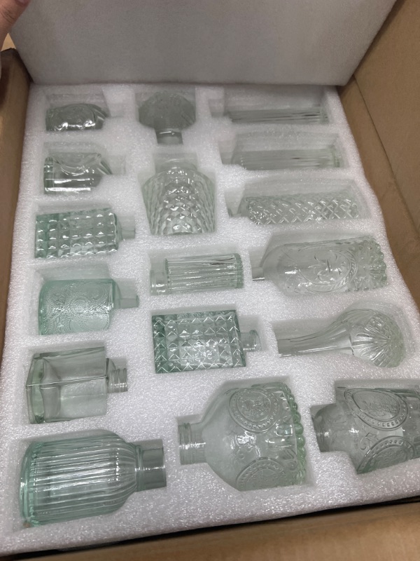 Photo 2 of Arme Glass  Vase Set of 32 Pcs?Small Glass Vases for Flowers?Clear Bud Vases in Bulk?Vintage Vases for Centerpieces?Small Glass Bud Vase for Rustic Wedding Decorations?Home Table Flower Décor