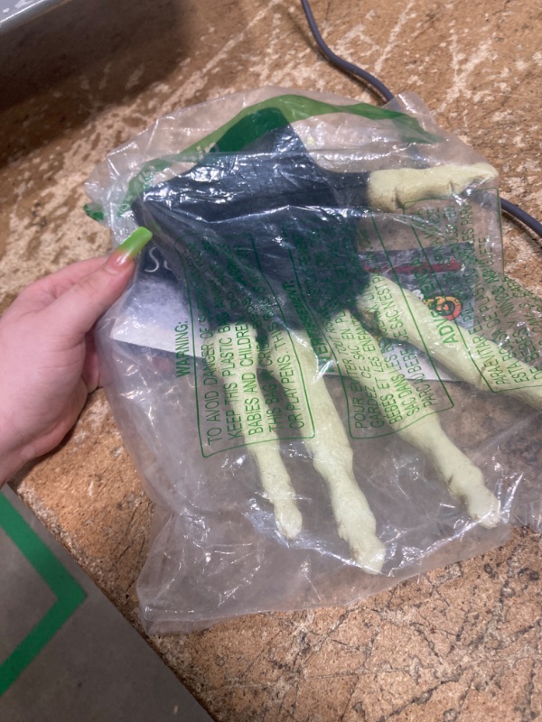 Photo 1 of 1PCS Ghoulish Productions Large Skeleton Hands (Bone-Colored) Hands. Skull Hands Latex. Skull Latex Accessory. Latex Gloves Skull Halloween Costume. Hands & Feet Line. Adult Mask. One Size Latex Hands