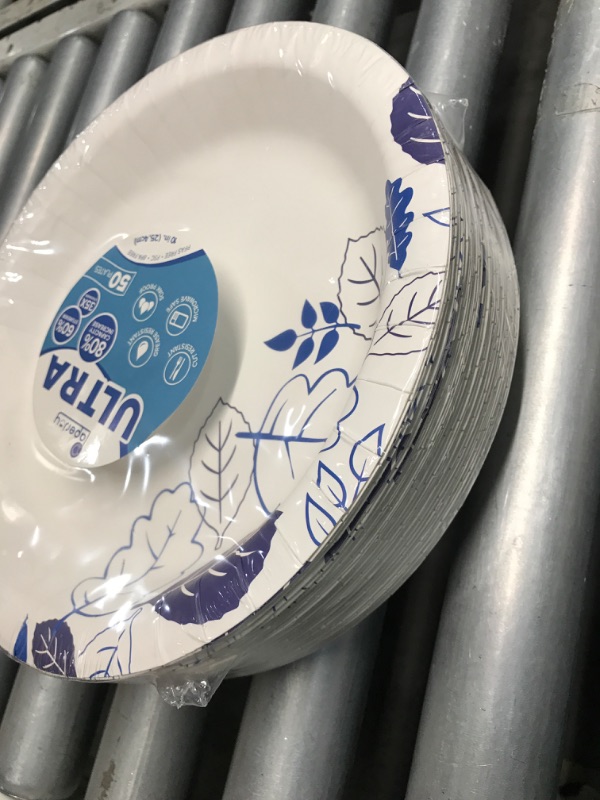 Photo 3 of ***FACTORY SEALED***Paperjoy Ultra Paper Plates 10 Inch For Everyday Use,50 Count Disposable Plates For All Occasions ?Soak Proof, Cut-Proof,Microwaveable,Heavy-Duty Round Dinner Plates For Parties and Daily Use