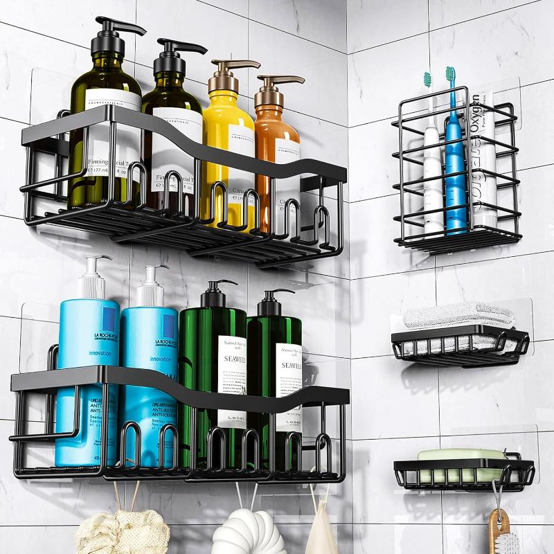 Photo 1 of 
Shower Caddy Adhesive Shower Organizer for Bathroom Storage Organization, 5 Pack Shower Shelves No Drilling, Rustproof Stainless Steel Home & Kitchen...
