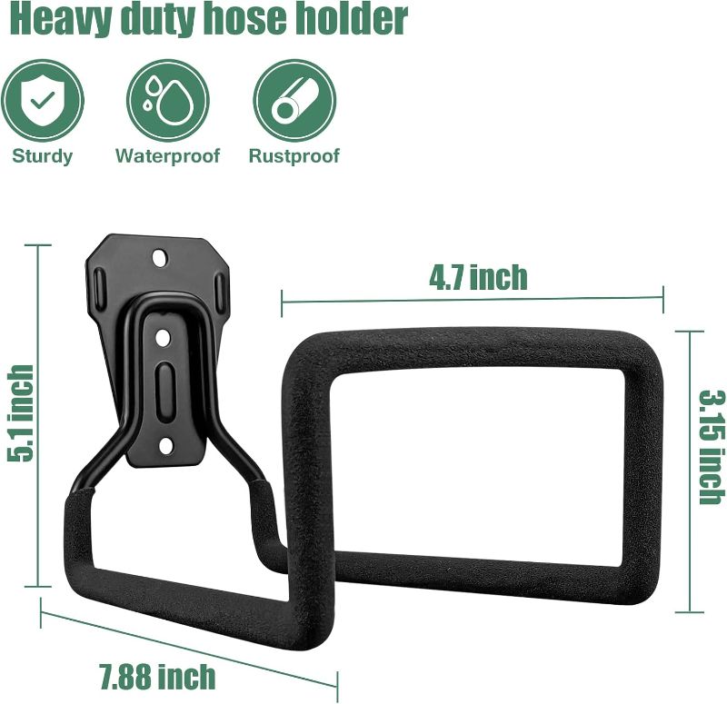 Photo 1 of 
Hose Holder Wall Mount,1pc Black Garden Hose Holder,Water Hose Holders for Outside,Hold 125ft Hose, Reliable and Heavy Duty Rust-Free Hose Rack for Water..