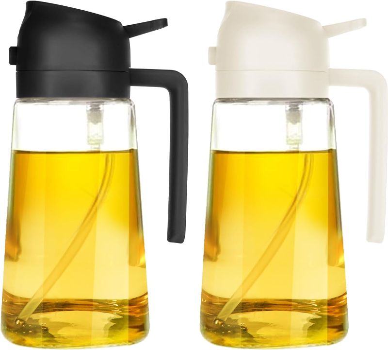 Photo 1 of 16oz Oil Dispenser Bottle for Kitchen - 2 in 1 Olive Oil Dispenser and Oil Sprayer - 470ml Olive Oil Bottle - Oil Sprayer for Cooking, Kitchen, Salad, Barbecue Black&White