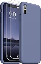 Photo 1 of  Vooii for iPhone Xs Max Case, Soft Liquid Silicone Slim Rubber Full Body Protective iPhone Xs Max Case Cover (with Soft Microfiber Lining) Design for iPhone Xs Max - Lavender Grey