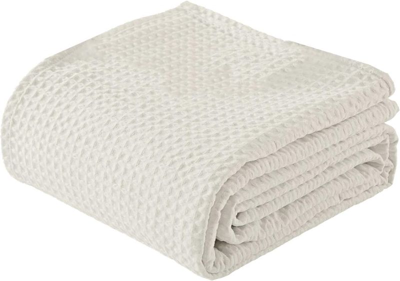 Photo 1 of 
Cotton Waffle Blanket Ivory - 50x70 Inches Soft Lightweight Fall Throw Blankets, Breathable Bed Blanket Throw Size Layering Any Bed for All Season