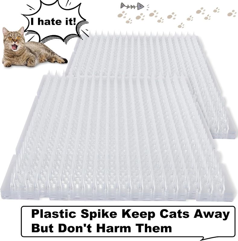 Photo 1 of 11 Pack Cat Repellent Outdoor Mat Cats Dogs Plastic Mats with Spikes Bendable Spiked Deterrent Training PET Mat Cat Repellent Mats for Indoor Outdoor Supplies,