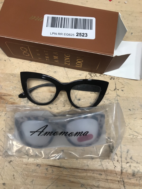 Photo 2 of AMOMOMA 3 Pack Retro Oversized Reading Glasses for Women Blue Light Blocking Computer Readers Spring hinge AM6003 with Black+Blue+Grey Tortoise Frame 3.00 x