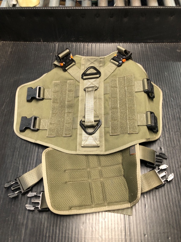 Photo 1 of **READ NOTES**
ICEFANG GN3 Tactical Dog Harness with 6X Buckle,Dog Molle Vest with Handle,3/4 Body Coverage,Hook and Loop Panel for ID Patch,No Pulling Front Clip (L (28"-35" Girth), Ranger Green) Large