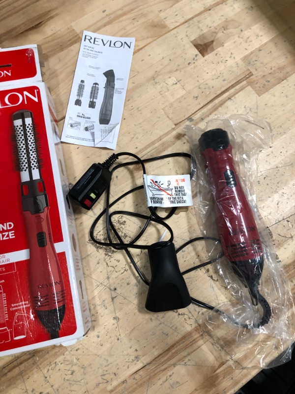 Photo 2 of **MISSING TWO BRUSHES**
Revlon 1200W Ionic Hot Air Styling Kit 1 and 1-1/2 Red
