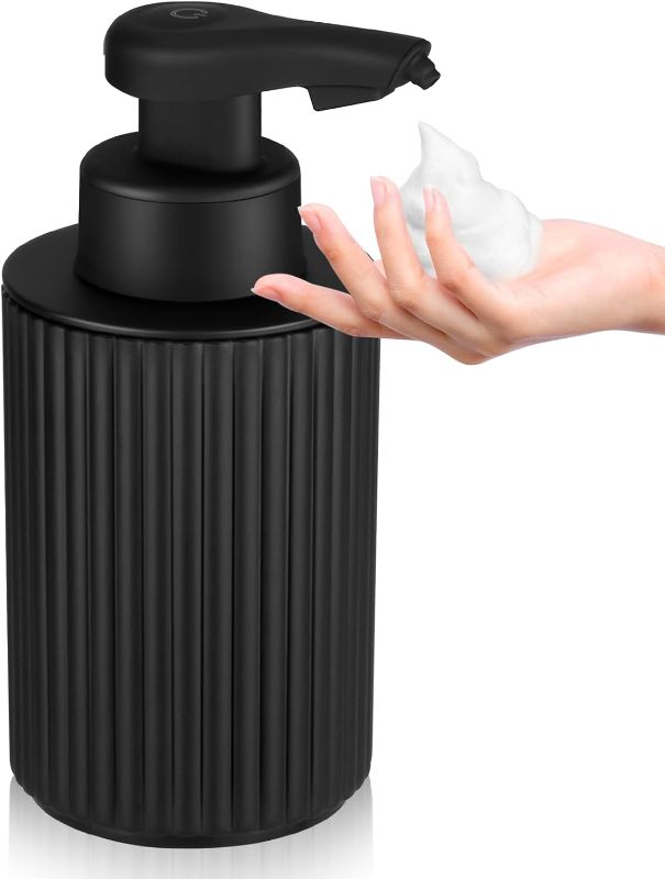 Photo 1 of Automatic Soap Dispenser Foaming Hand Free Soap Dispenser Foam Rechargeable Touchless Soap Dispenser Smart Electric Auto Dish Plastic Soap Dispenser for Bathroom Kitchen Commercia Black