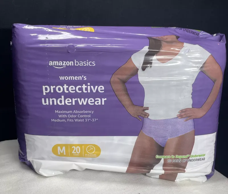 Photo 2 of Amazon Basics Incontinence & Postpartum Underwear for Women, Maximum Absorbency, Medium, 20 Count, Lavender (Previously Solimo), pack of 1 Medium (20 Count)